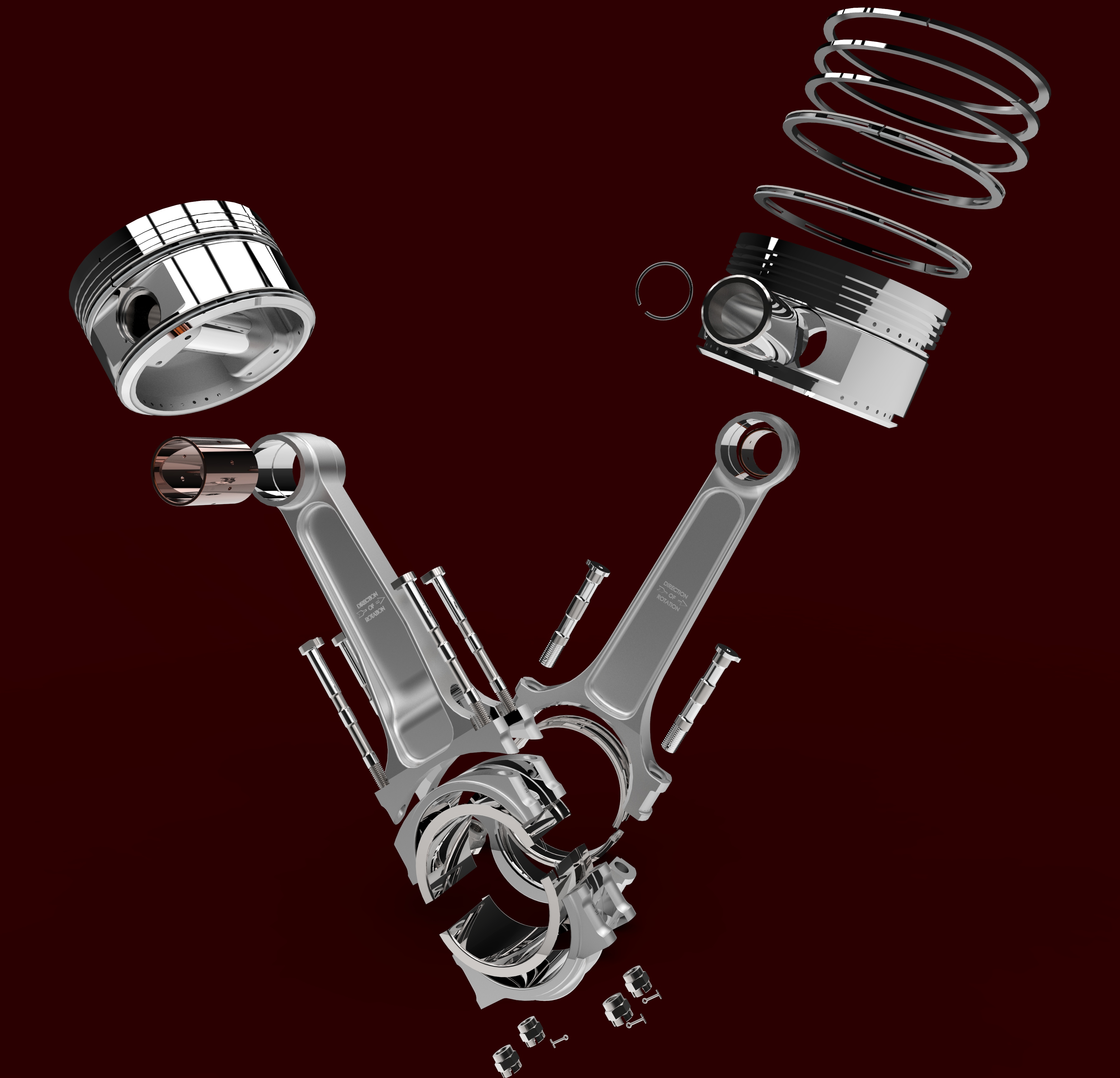 梅林发动机连杆和活塞